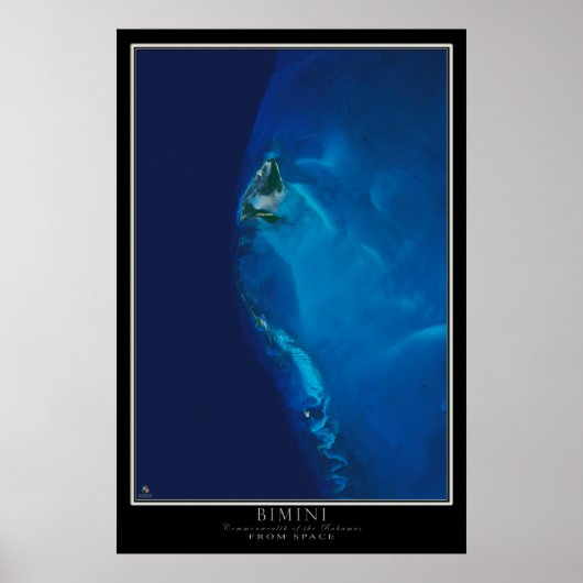 Poster Bimini Island Bahamas Carte satellite spatiale (Devant)