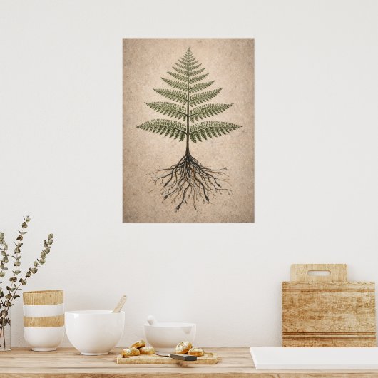 Poster Binary Botany - Art abstrait codage et nature (Cuisine)