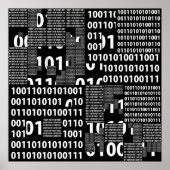 Poster Binary en noir et blanc (Devant)