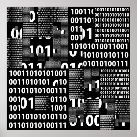 Poster Binary en noir et blanc (Devant)