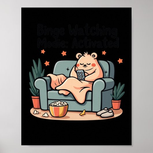 Poster Binge Regarder Modie Activé Funny Movie Maratho (Devant)