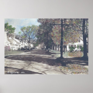 Poster Bingham, Maine - Scène d'automne sur Main Street