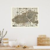 Poster Binghamton, NY Carte panoramique - 1901 (Cuisine)