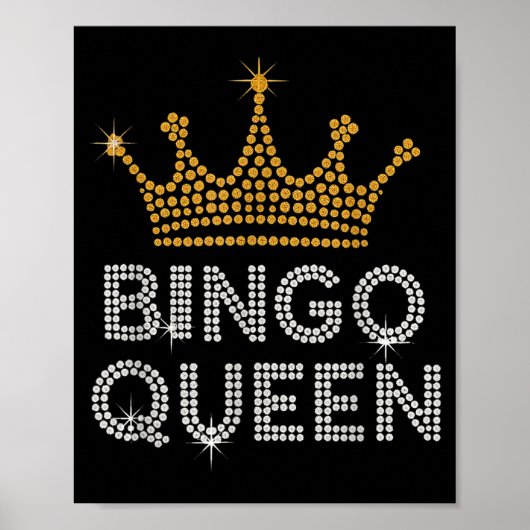 Poster Bingo Queen Bingo Player Game Party Funny Women Gi (Devant)