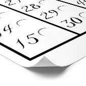 Poster Bingo Scoreboard 90 - Jeux de gravité zéro (1,2 po (Coin)