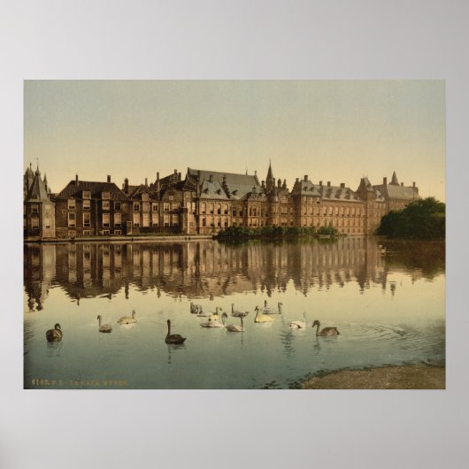 Poster Binnenhof à travers le Hofvijver, La Haye (Devant)