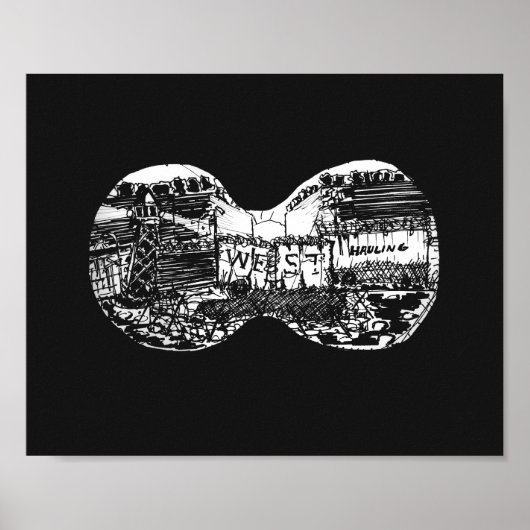 Poster Binocular view to the west (Devant)