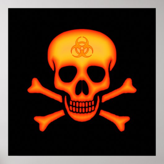 Poster Biodanger Skull & Crossbones (Devant)