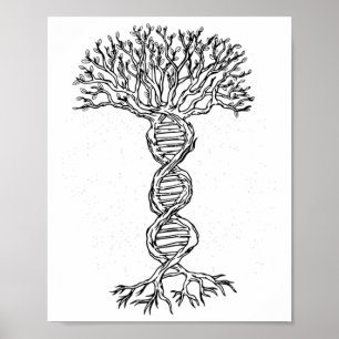 Poster Biologiste de la génétique de l'arbre génétique Jo