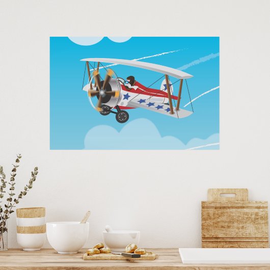 Poster biplane (Cuisine)