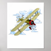 Poster Biplane d'aviation classique (Devant)
