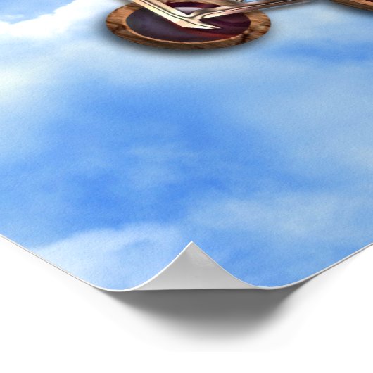 Poster Biplane en bois (Coin)