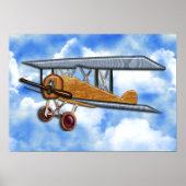 Poster Biplane en bois (Devant)
