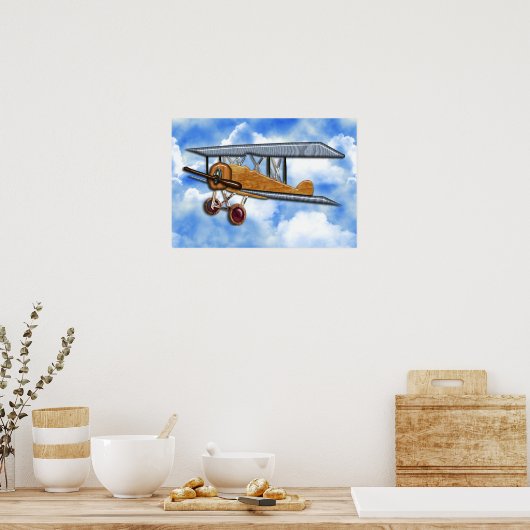 Poster Biplane en bois (Cuisine)