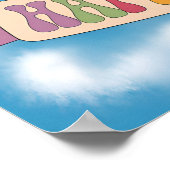 Poster biplane psychédélique survolant une bannière (Coin)