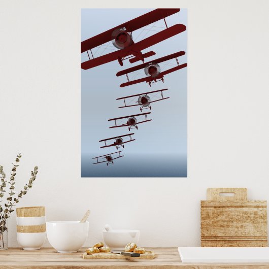 Poster Biplane rétro (Cuisine)