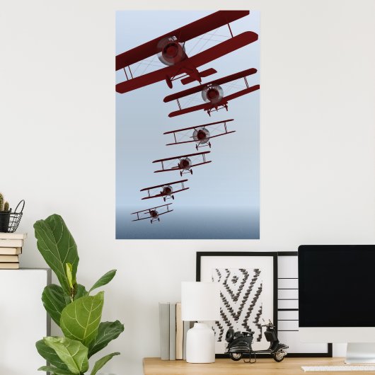 Poster Biplane rétro (Bureau à domicile)