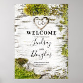 Poster Birch Tree Heart Rustic Mariage de automne Bienven (Devant)