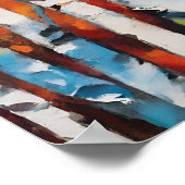Poster Birch Trees Abstrait sans cadre (Coin)