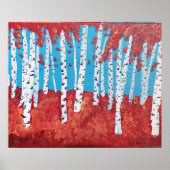 Poster Birch Trees in Fall Acrylique Peinture Imprimer (Devant)