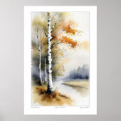 Poster Birch Trees in Watercolor - Imprimer (Devant)