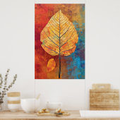 Poster Birch Whimsy : Feuille automnale générée par l'IA (Cuisine)
