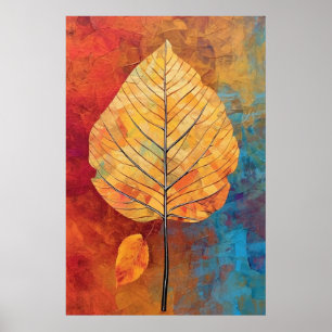 Poster Birch Whimsy : Feuille automnale générée par l'IA