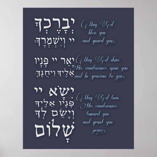 Poster Birchat Kohanim - Bénédiction sacerdotale (Devant)