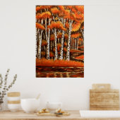 Poster Birches Paysage d'automne (Cuisine)