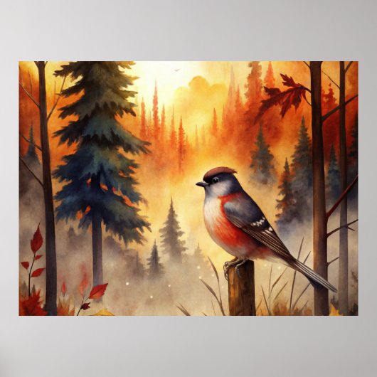 Poster Bird in Autumn (Devant)