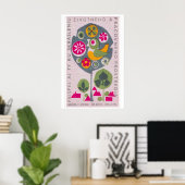 Poster Bird in Tree - Matchbox Print - Czech Wall Art (Bureau à domicile)