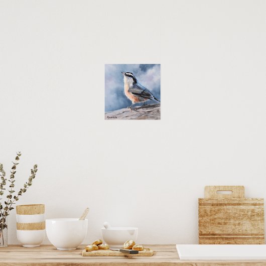 Poster Bird Nuthatch Art Imprimer (Cuisine)