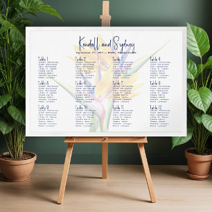 Poster Bird of Paradise Hawaiian Mariage Seating Chart