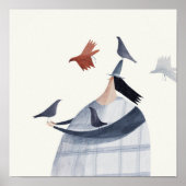 Poster Bird on head (Devant)