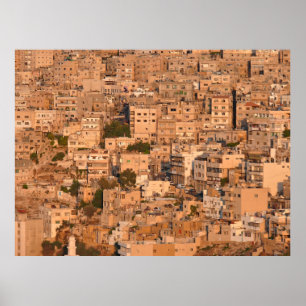 Poster Bird view on Arab city. Amman. Jordan. Middle East