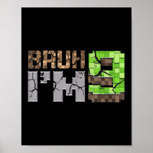 Poster Birday Boy 9th Bruh Im 9 Years Old Gamer Pixel N