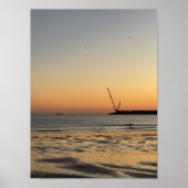 Poster Birds in Flight and Distant Crane during sunset (Devant)