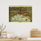 Poster Birdseye du port de Boston (Cuisine)