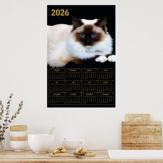 Poster Birman Cat 2026 Calendar  (Cuisine)