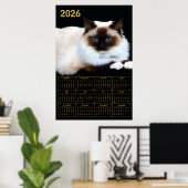 Poster Birman Cat 2026 Calendar  (Bureau à domicile)