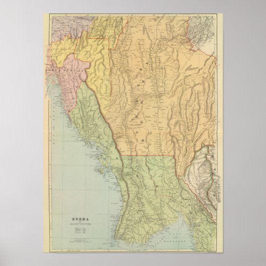 Poster Birmanie et pays limitrophes (Devant)