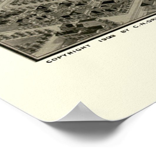 Poster Birmingham, AL Carte panoramique - 1903 (Coin)