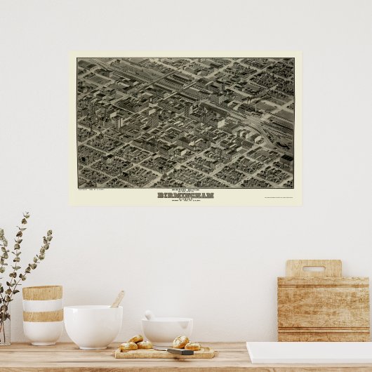 Poster Birmingham, AL Carte panoramique - 1903 (Cuisine)