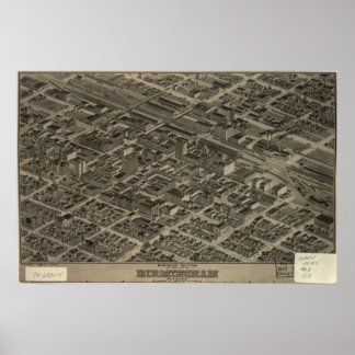 Poster Birmingham Alabama 1904 Carte panoramique