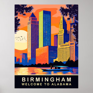 Poster Birmingham, Alabama, rivière Cahaba, Voyage