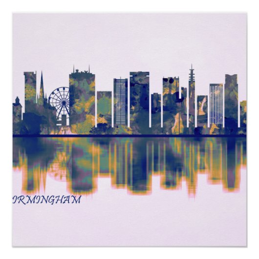 Poster Birmingham Skyline (Devant)