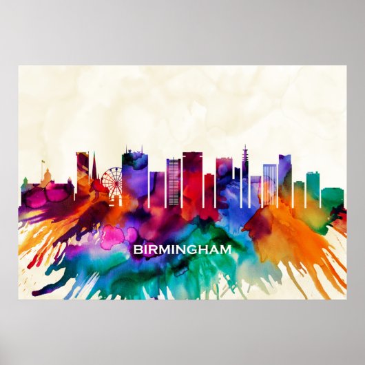 Poster Birmingham Skyline (Devant)