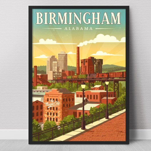 Poster Birmingham vintage, Alabama