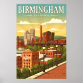 Poster Birmingham vintage, Alabama (Devant)