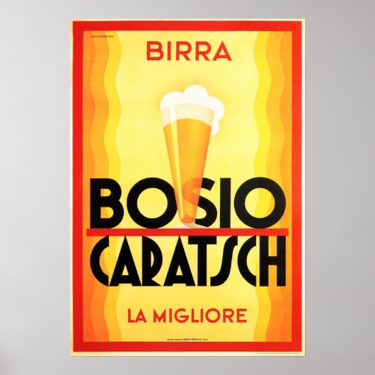 Poster Birra BOSIO CARATSCH La Meilleure bière italienne (Devant)